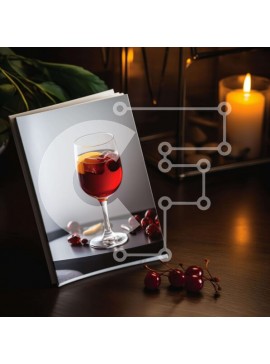 Σετ των 2 Intra Συλλεκτικό Ξύλινο Παζλ Plywood  4mm - Ποτήρι κόκκινο κρασί με κεράσια και ανοιχτό βιβλίο Σε Ξύλινο Κουτί - Διαστάσεις: 10x10 cm – 25 κομμάτια