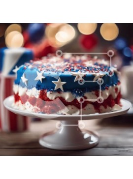 Σετ των 2 Intra Συλλεκτικό Ξύλινο Παζλ Plywood  4mm - Τούρτα με πατριωτικό θέμα σε διακοσμητικό βάθρο Σε Ξύλινο Κουτί - Διαστάσεις: 10x10 cm – 25 κομμάτια