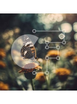 Intra Συλλεκτικό Ξύλινο Παζλ Plywood  4mm - Πεταλούδα στο πορτοκαλί λουλούδι Σε Ξύλινο Κουτί - Διαστάσεις: 10x10 cm – 25 κομμάτια