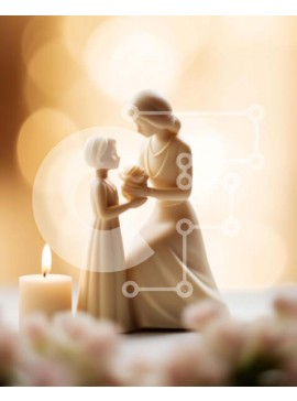 Intra Συλλεκτικό Ξύλινο Παζλ Plywood  4mm - Επίδειξη ειδωλίων γυναίκας και παιδιού Σε Ξύλινο Κουτί - Διαστάσεις Puzzle: 10x10 cm – 25 κομμάτια