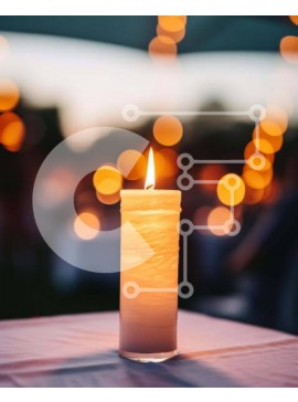 Intra Συλλεκτικό Ξύλινο Παζλ Plywood  4mm - Τραπέζι εξωτερικού χώρου με αναμμένο κερί Σε Ξύλινο Κουτί - Διαστάσεις Puzzle: 10x10 cm – 25 κομμάτια