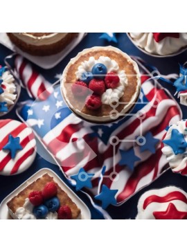 Intra Συλλεκτικό Ξύλινο Παζλ Plywood  4mm - Επιδόρπια με πατριωτικό θέμα για τον εορτασμό της Ημέρας της Ανεξαρτησίας Σε Ξύλινο Κουτί - Διαστάσεις Puzzle: 10x10 cm – 25 κομμάτια