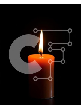 Intra Συλλεκτικό Ξύλινο Παζλ Plywood  4mm - Λαμπερό πορτοκαλί κερί σε σκοτεινό σκηνικό Σε Ξύλινο Κουτί - Διαστάσεις Puzzle: 10x10 cm – 25 κομμάτια