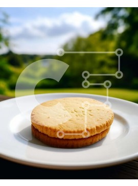 Σετ των 2 Intra Συλλεκτικό Ξύλινο Παζλ Plywood  4mm - Λευκό πιάτο με σάντουιτς μπισκότων σε εξωτερικούς χώρους Σε Ξύλινο Κουτί - Διαστάσεις: 10x10 cm – 25 κομμάτια