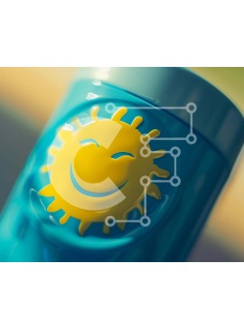 Intra Συλλεκτικό Ξύλινο Παζλ Plywood  4mm - Μπλε Κύπελλο με σχέδιο χαμογελαστό πρόσωπο Σε Ξύλινο Κουτί - Διαστάσεις: 10x10 cm – 25 κομμάτια