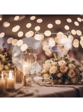 Σετ των 2 Intra Συλλεκτικό Ξύλινο Παζλ Plywood  4mm - Κομψή ρύθμιση τραπεζαρίας με κεριά και λουλούδια Σε Ξύλινο Κουτί - Διαστάσεις: 10x10 cm – 25 κομμάτια