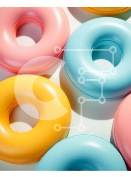 Σετ των 2 Intra Συλλεκτικό Ξύλινο Παζλ Plywood  4mm - Πολύχρωμα πλαστικά ντόνατς Σε Ξύλινο Κουτί - Διαστάσεις: 10x10 cm – 25 κομμάτια