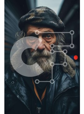 Intra Συλλεκτικό Ξύλινο Παζλ Plywood  4mm - Ηλικιωμένος με γκρίζα γενειάδα Σε Ξύλινο Κουτί - Διαστάσεις Puzzle: 10x10 cm – 25 κομμάτια