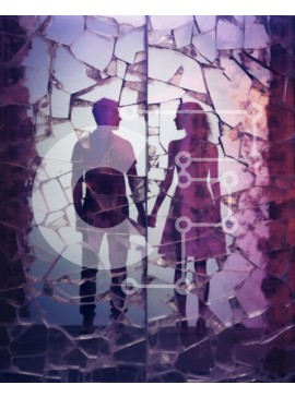 Intra Συλλεκτικό Ξύλινο Παζλ Plywood  4mm - Άνδρας και γυναίκα που κρατούν τα χέρια μπροστά από θρυμματισμένο γυαλί Σε Ξύλινο Κουτί - Διαστάσεις Puzzle: 10x10 cm – 25 κομμάτια