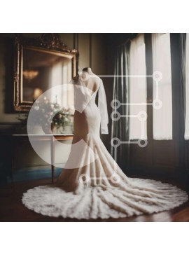 Σετ των 2 Intra Συλλεκτικό Ξύλινο Παζλ Plywood  4mm - Επίδειξη νυφικού σε κομψά διακοσμημένο δωμάτιο Σε Ξύλινο Κουτί - Διαστάσεις: 10x10 cm – 25 κομμάτια