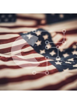 Intra Συλλεκτικό Ξύλινο Παζλ Plywood  4mm - Αμερικανική σημαία στο κρεβάτι Σε Ξύλινο Κουτί - Διαστάσεις Puzzle: 10x10 cm – 25 κομμάτια