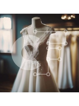 Σετ των 2 Intra Συλλεκτικό Ξύλινο Παζλ Plywood  4mm - Λευκό νυφικό που εμφανίζεται ανάμεσα στα φορέματα Σε Ξύλινο Κουτί - Διαστάσεις: 10x10 cm – 25 κομμάτια