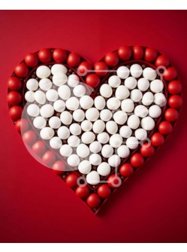 Σετ των 2 Intra Συλλεκτικό Ξύλινο Παζλ Plywood  4mm - Σύνθεση Marshmallows σε σχήμα καρδιάς Σε Ξύλινο Κουτί - Διαστάσεις: 10x10 cm – 25 κομμάτια