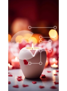 Intra Συλλεκτικό Ξύλινο Παζλ Plywood  4mm - Κερί σε σχήμα καρδιάς για την ημέρα του Αγίου Βαλεντίνου Σε Ξύλινο Κουτί - Διαστάσεις: 10x10 cm – 25 κομμάτια