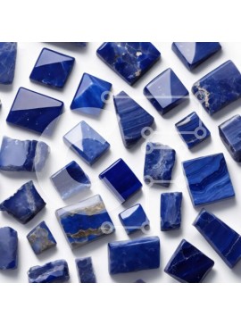 Intra Συλλεκτικό Ξύλινο Παζλ Plywood  4mm - Ποικιλία μπλε πολύτιμων λίθων σε λευκό φόντο Σε Ξύλινο Κουτί - Διαστάσεις Puzzle: 10x10 cm – 25 κομμάτια