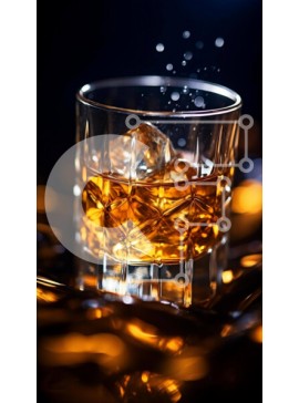 Intra Συλλεκτικό Ξύλινο Παζλ Plywood  4mm - Ποτήρι ουίσκι με παγάκια Σε Ξύλινο Κουτί - Διαστάσεις: 10x10 cm – 25 κομμάτια