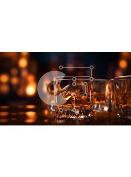 Σετ των 2 Intra Συλλεκτικό Ξύλινο Παζλ Plywood  4mm - Τέσσερα ποτήρια ουίσκι με παγάκια και κερί Σε Ξύλινο Κουτί - Διαστάσεις: 10x10 cm – 25 κομμάτια