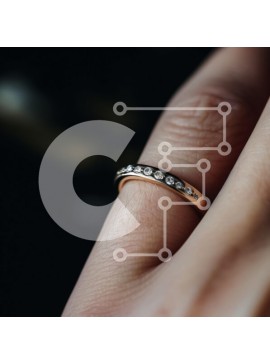 Σετ των 2 Intra Συλλεκτικό Ξύλινο Παζλ Plywood  4mm - Κοντινό πλάνο κομψό χρυσό δαχτυλίδι αρραβώνων Σε Ξύλινο Κουτί - Διαστάσεις: 10x10 cm – 25 κομμάτια