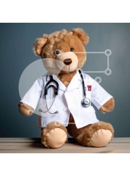 Intra Συλλεκτικό Ξύλινο Παζλ Plywood  4mm - Γιατρός καφέ αρκουδάκι Σε Ξύλινο Κουτί - Διαστάσεις Puzzle: 10x10 cm – 25 κομμάτια