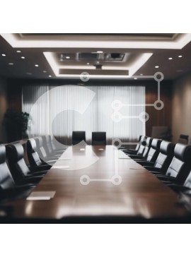 Intra Συλλεκτικό Ξύλινο Παζλ Plywood  4mm - Κενή αίθουσα συνεδριάσεων με ξύλινο τραπέζι Σε Ξύλινο Κουτί - Διαστάσεις Puzzle: 10x10 cm – 25 κομμάτια