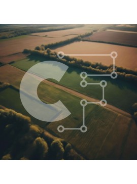 Intra Συλλεκτικό Ξύλινο Παζλ Plywood  4mm - Εναέρια άποψη του πράσινου χωραφιού με τις καλλιέργειες και τα δέντρα Σε Ξύλινο Κουτί - Διαστάσεις: 10x10 cm – 25 κομμάτια