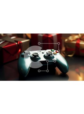 Intra Συλλεκτικό Ξύλινο Παζλ Plywood  4mm - Πράσινο χειριστήριο Xbox σε κόκκινα και λευκά κουτιά δώρων Σε Ξύλινο Κουτί - Διαστάσεις: 10x10 cm – 25 κομμάτια