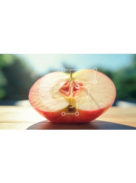 Σετ των 2 Intra Συλλεκτικό Ξύλινο Παζλ Plywood  4mm - Φρεσκοκομμένο μήλο σε ξύλινο τραπέζι Σε Ξύλινο Κουτί - Διαστάσεις: 10x10 cm – 25 κομμάτια