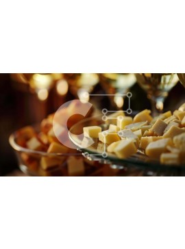 Σετ των 2 Intra Συλλεκτικό Ξύλινο Παζλ Plywood  4mm - Κομψό δείπνο με κύβους τυριού και κρασί Σε Ξύλινο Κουτί - Διαστάσεις: 10x10 cm – 25 κομμάτια