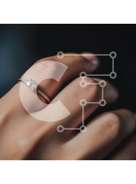 Σετ των 2 Intra Συλλεκτικό Ξύλινο Παζλ Plywood  4mm - Κομψό δαχτυλίδι αρραβώνων σε γυναικείο χέρι Σε Ξύλινο Κουτί - Διαστάσεις: 10x10 cm – 25 κομμάτια