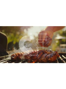 Σετ των 2 Intra Συλλεκτικό Ξύλινο Παζλ Plywood  4mm - Άτομο που ψήνει μπριζόλες σε υπαίθρια σχάρα Σε Ξύλινο Κουτί - Διαστάσεις: 10x10 cm – 25 κομμάτια