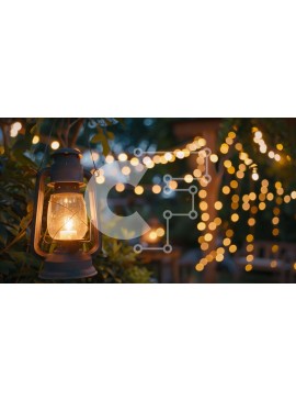 Intra Συλλεκτικό Ξύλινο Παζλ Plywood  4mm - Παλιομοδίτικο φανάρι που κρέμεται από το δέντρο Σε Ξύλινο Κουτί - Διαστάσεις Puzzle: 10x10 cm – 25 κομμάτια