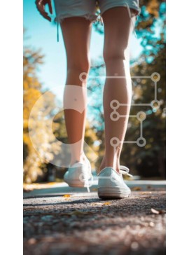 Intra Συλλεκτικό Ξύλινο Παζλ Plywood  4mm - Άτομο που περπατά με λευκά αθλητικά παπούτσια και σορτς Σε Ξύλινο Κουτί - Διαστάσεις Puzzle: 10x10 cm – 25 κομμάτια