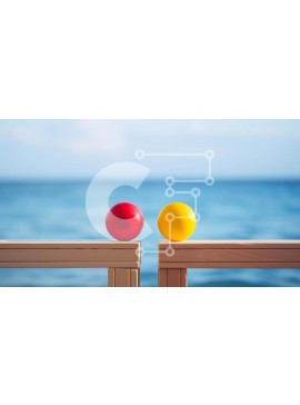 Intra Συλλεκτικό Ξύλινο Παζλ Plywood  4mm - Πολύχρωμα Πασχαλινά αυγά δίπλα στον ωκεανό Σε Ξύλινο Κουτί - Διαστάσεις Puzzle: 10x10 cm – 25 κομμάτια