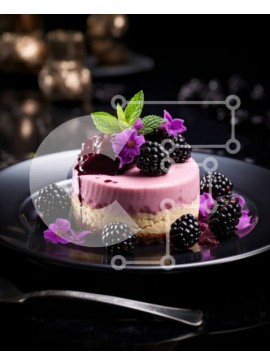 Σετ των 2 Intra Συλλεκτικό Ξύλινο Παζλ Plywood  4mm - Διακοσμητικό πιάτο γλυκού με μούρα και μωβ λουλούδια Σε Ξύλινο Κουτί - Διαστάσεις: 10x10 cm – 25 κομμάτια