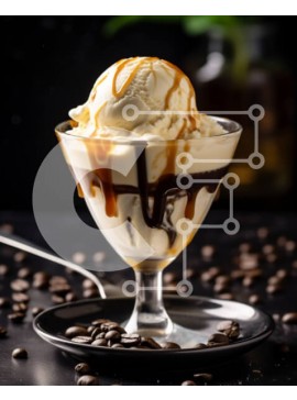 Σετ των 2 Intra Συλλεκτικό Ξύλινο Παζλ Plywood  4mm - Επιδόρπιο παγωτό με σάλτσα καραμέλας και σιρόπι σοκολάτας Σε Ξύλινο Κουτί - Διαστάσεις: 10x10 cm – 25 κομμάτια