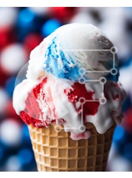 Σετ των 2 Intra Συλλεκτικό Ξύλινο Παζλ Plywood  4mm - Κώνος παγωτού αμερικανικής σημαίας για τον εορτασμό της 4ης Ιουλίου Σε Ξύλινο Κουτί - Διαστάσεις: 10x10 cm – 25 κομμάτια