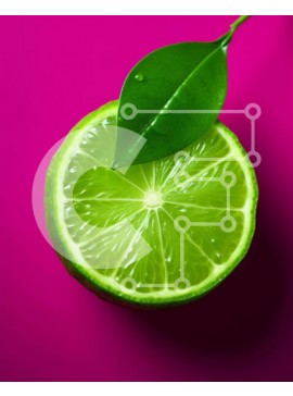 Σετ των 2 Intra Συλλεκτικό Ξύλινο Παζλ Plywood  4mm - Φρέσκια φέτα λάιμ σε ροζ φόντο Σε Ξύλινο Κουτί - Διαστάσεις: 10x10 cm – 25 κομμάτια