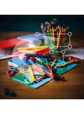 Intra Συλλεκτικό Ξύλινο Παζλ Plywood  4mm - Σχολικά είδη σε ξύλινο τραπέζι Σε Ξύλινο Κουτί - Διαστάσεις Puzzle: 10x10 cm – 25 κομμάτια