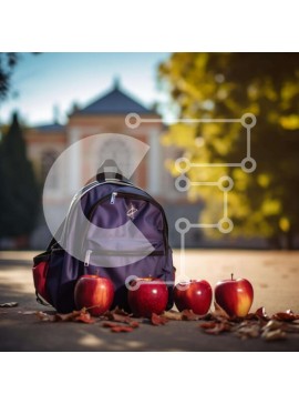 Intra Συλλεκτικό Ξύλινο Παζλ Plywood  4mm - Σακίδιο πλάτης με μήλα και φύλλα Σε Ξύλινο Κουτί - Διαστάσεις: 10x10 cm – 25 κομμάτια