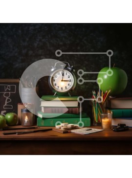 Intra Συλλεκτικό Ξύλινο Παζλ Plywood  4mm - Γραφείο με βιβλία, Ξυπνητήρι, Μήλα και Κερί Σε Ξύλινο Κουτί - Διαστάσεις Puzzle: 10x10 cm – 25 κομμάτια