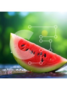 Σετ των 2 Intra Συλλεκτικό Ξύλινο Παζλ Plywood  4mm - Φέτα καρπούζι σε εξωτερικό ξύλινο τραπέζι Σε Ξύλινο Κουτί - Διαστάσεις: 10x10 cm – 25 κομμάτια