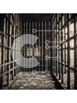 Intra Συλλεκτικό Ξύλινο Παζλ Plywood  4mm - Κελλί φυλακής με μεταλλικές ράβδους και τούβλα Σε Ξύλινο Κουτί - Διαστάσεις Puzzle: 10x10 cm – 25 κομμάτια