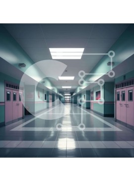 Intra Συλλεκτικό Ξύλινο Παζλ Plywood  4mm - Άδειος διάδρομος με ροζ τοίχους και πόρτες Σε Ξύλινο Κουτί - Διαστάσεις Puzzle: 10x10 cm – 25 κομμάτια