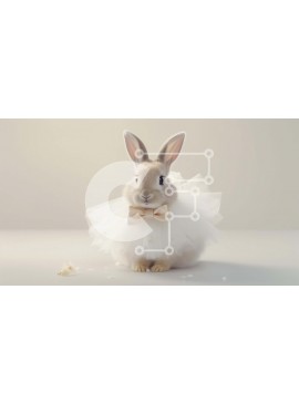 Intra Συλλεκτικό Ξύλινο Παζλ Plywood  4mm - Κομψό κουνελάκι με λευκό Tutu και παπιγιόν Σε Ξύλινο Κουτί - Διαστάσεις: 10x10 cm – 25 κομμάτια