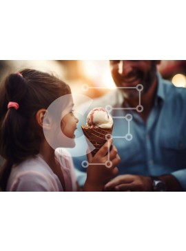 Intra Συλλεκτικό Ξύλινο Παζλ Plywood  4mm - Νεαρό κορίτσι με χωνάκι παγωτού Σε Ξύλινο Κουτί - Διαστάσεις Puzzle: 10x10 cm – 25 κομμάτια