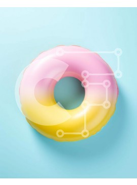 Σετ των 2 Intra Συλλεκτικό Ξύλινο Παζλ Plywood  4mm - Πολύχρωμο ντόνατ με ψεκασμούς Σε Ξύλινο Κουτί - Διαστάσεις: 10x10 cm – 25 κομμάτια