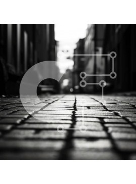 Intra Συλλεκτικό Ξύλινο Παζλ Plywood  4mm - Άδειος σκοτεινός δρόμος με τούβλα Σε Ξύλινο Κουτί - Διαστάσεις Puzzle: 10x10 cm – 25 κομμάτια