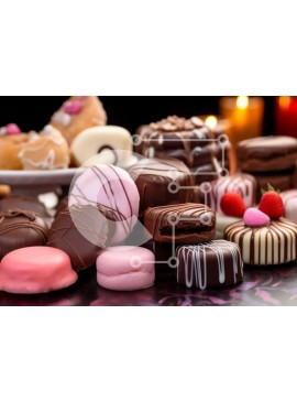 Σετ των 2 Intra Συλλεκτικό Ξύλινο Παζλ Plywood  4mm - Ποικιλία γλυκών απολαύσεων Σε Ξύλινο Κουτί - Διαστάσεις: 10x10 cm – 25 κομμάτια