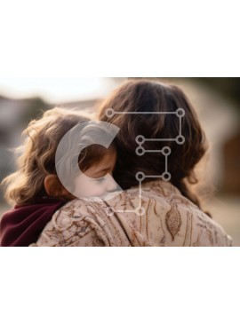 Intra Συλλεκτικό Ξύλινο Παζλ Plywood  4mm - Μητέρα και κόρη αγκαλιάζονται με χαρά Σε Ξύλινο Κουτί - Διαστάσεις Puzzle: 10x10 cm – 25 κομμάτια