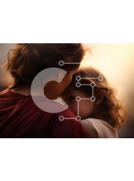 Intra Συλλεκτικό Ξύλινο Παζλ Plywood  4mm - Μητέρα και κόρη που αγκαλιάζονται Σε Ξύλινο Κουτί - Διαστάσεις Puzzle: 10x10 cm – 25 κομμάτια